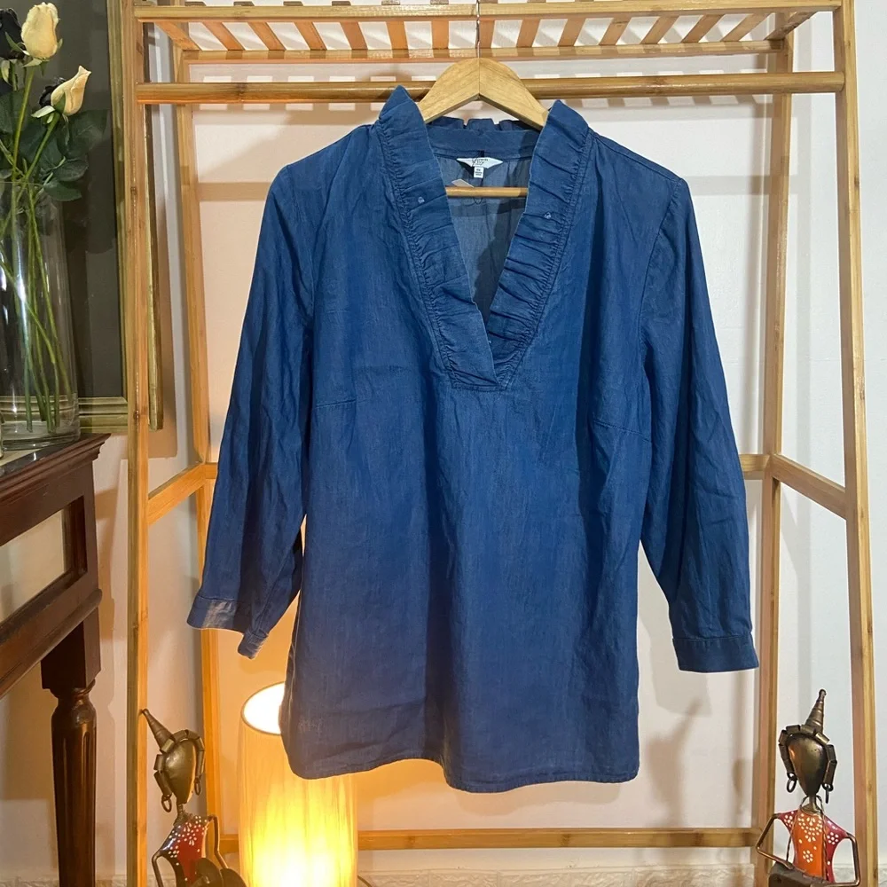 Crown & Ivy Denim Tops. Size- L - Picture 5 of 11
